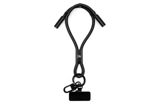 Anti-theft phone guard in wrist strap with fast charging features in Black, Blue, White, Orange and Red.