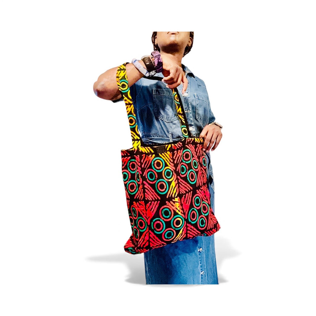 Handcrafted Printed Fabric non-zipped tote bag (Ubuntu 08)